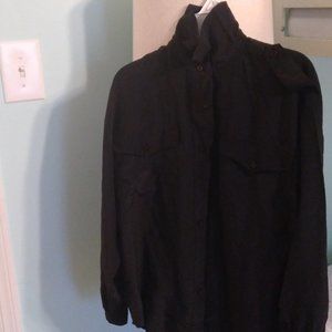 Vintage 100% Scali New York Paris Black Button Down Shirt